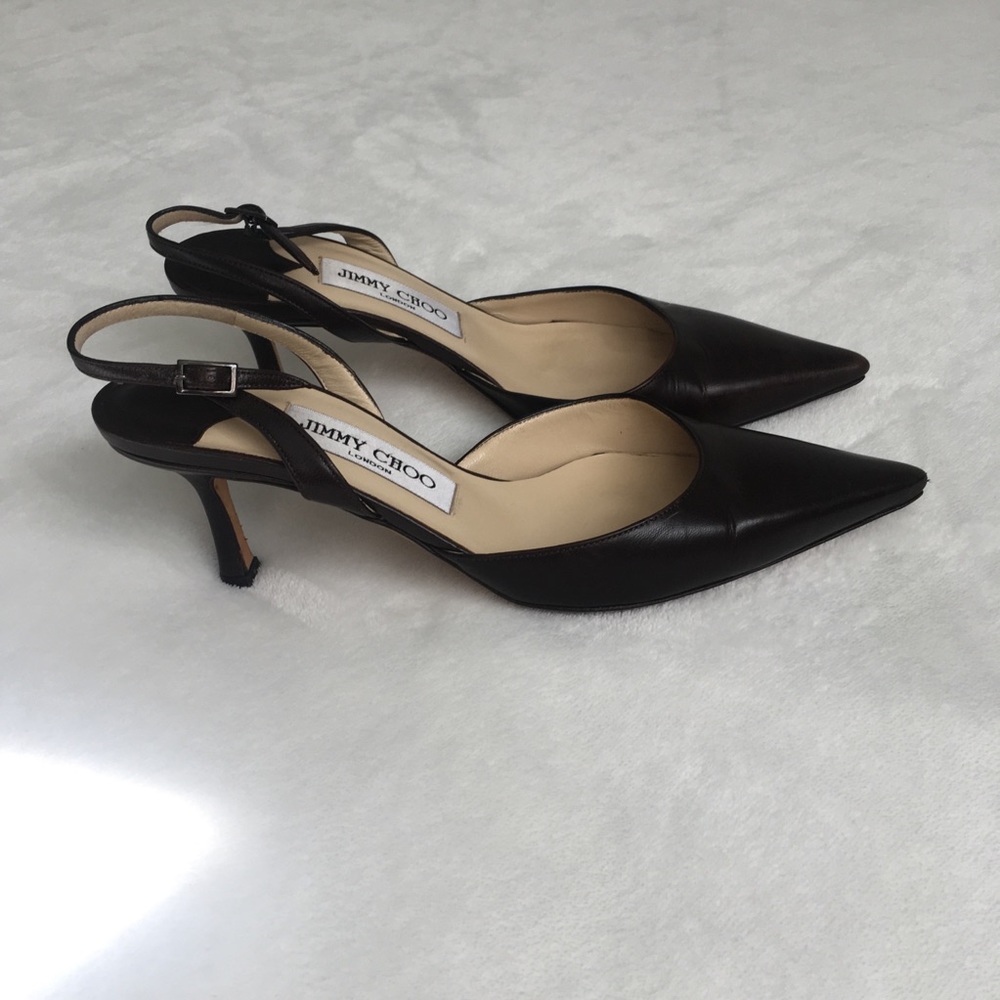 ❌SOLD❌ Jimmy Choo Brown slingback heels - Picture 2 of 8